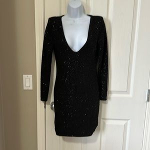 H&M black glitter dress